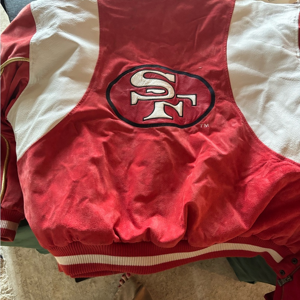 Vintage Red and White SF Logo Jacket